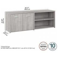 Bush Business Furniture Hybrid 21" Low Storage Cabinet With Doors And 6 Shelves, Platinum Gray (HYS160PG-Z) 8 Bush Business Furniture Hybrid 21" Low Storage Cabinet With Doors And 6 Shelves, Platinum Gray (HYS160PG-Z) -Popular Furniture sp147788107 s7