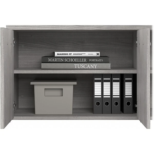 Bush Business Furniture Hybrid 21" Low Storage Cabinet With Doors And 6 Shelves, Platinum Gray (HYS160PG-Z) 5 Bush Business Furniture Hybrid 21" Low Storage Cabinet With Doors And 6 Shelves, Platinum Gray (HYS160PG-Z) - Image 5