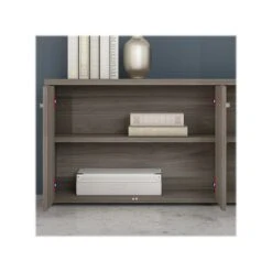 Bush Business Furniture Hybrid 21" Low Storage Cabinet With Doors And Shelves, Modern Hickory (HYS160MH-Z) -Popular Furniture sp148191670 s7