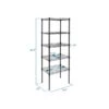 Mount-It! 5-Tier Metal Shelving Unit, 17", Black (MI-7861)