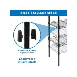 Mount-It! 5-Tier Metal Shelving Unit, 17", Black (MI-7861) 8 Mount-It! 5-Tier Metal Shelving Unit, 17", Black (MI-7861) -Popular Furniture sp148296761 s7