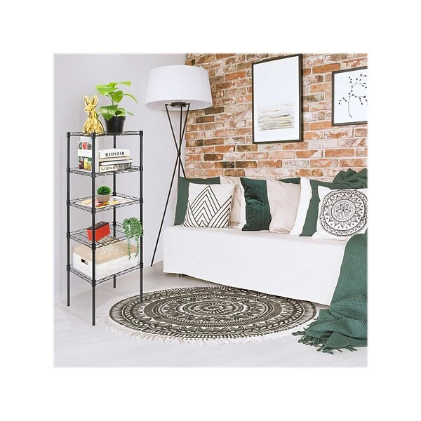Mount-It! 5-Tier Metal Shelving Unit, 17", Black (MI-7861) 6 Mount-It! 5-Tier Metal Shelving Unit, 17", Black (MI-7861) - Image 6