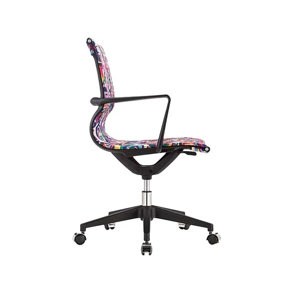 The Raynor Group Elizabeth Sutton Wynwood Fabric Swivel Task Chair, Multi Rose Black Silver (K-ESWY-BLK-ROSE-SIL) 2 The Raynor Group Elizabeth Sutton Wynwood Fabric Swivel Task Chair, Multi Rose Black Silver (K-ESWY-BLK-ROSE-SIL) - Image 2