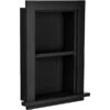 AdirHome Recessed Wall Mount Shelf, Wooden Utility Storage Shelf, 12.75'' W, Black (515-01-BLK)