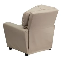 Flash Furniture Contemporary Vinyl Kids Recliner W/Cup Holder; Beige -Popular Furniture sp154570543 s7