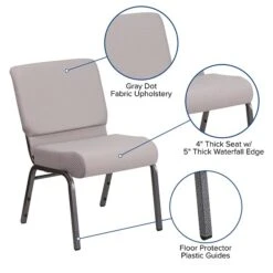Flash Furniture Fabric Church Chair (FD-CH0221-4-SV-GYDOT-GG) -Popular Furniture sp154586819 s7