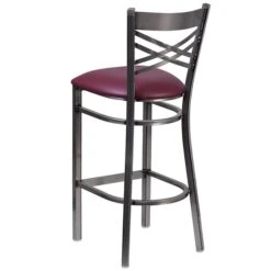 Flash Furniture Traditional Vinyl Restaurant Barstool With Back, Burgundy, 2-Pieces (2XU6F8BCLBBURV) -Popular Furniture sp155519367 s7