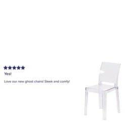 4 Pack. Ghost Chair With Square Back (4OWSQUAREBACK18) -Popular Furniture sp155519408 s7