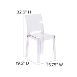 4 Pack. Ghost Chair With Square Back (4OWSQUAREBACK18) -Popular Furniture sp155519410 s7