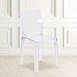 4 Pack. Ghost Chair With Square Back (4OWSQUAREBACK18)