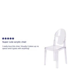 Flash Furniture Ghost Chair, Transparent Crystal Clear, 4 Pack -Popular Furniture sp155519493 s7