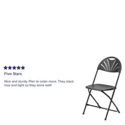 Flash Furniture HERCULES Series 800 Lb. Capacity Plastic Fan Back Folding Chair 8/Pack (8LEL4BK) -Popular Furniture sp155524445 s7