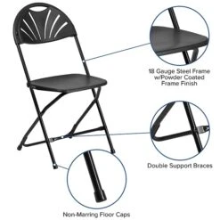 Flash Furniture HERCULES Series 800 Lb. Capacity Plastic Fan Back Folding Chair 8/Pack (8LEL4BK) -Popular Furniture sp155524446 s7