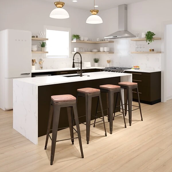 Flash Furniture Metal 30" High Indoor Bar Stool, Gun Metal Gray, 4-Pieces (4ET31320W30GNR) 1 Flash Furniture Metal 30" High Indoor Bar Stool, Gun Metal Gray, 4-Pieces (4ET31320W30GNR)