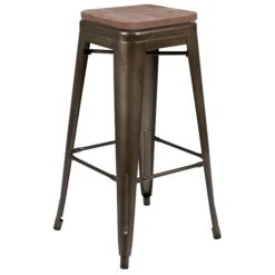 Flash Furniture Metal 30" High Indoor Bar Stool, Gun Metal Gray, 4-Pieces (4ET31320W30GNR) 15 Flash Furniture Metal 30" High Indoor Bar Stool, Gun Metal Gray, 4-Pieces (4ET31320W30GNR) -Popular Furniture sp155707020 s7
