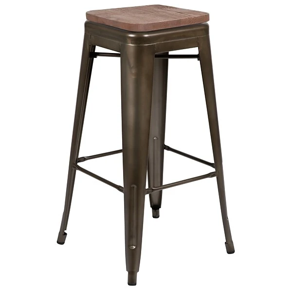 Flash Furniture Metal 30" High Indoor Bar Stool, Gun Metal Gray, 4-Pieces (4ET31320W30GNR) 8 Flash Furniture Metal 30" High Indoor Bar Stool, Gun Metal Gray, 4-Pieces (4ET31320W30GNR) - Image 8
