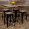 Flash Furniture Metal 24" High Counter-Height Bar Stool, Black, 4-Pieces (4ET31320W24BKR)
