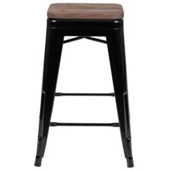 Flash Furniture Metal 24" High Counter-Height Bar Stool, Black, 4-Pieces (4ET31320W24BKR) 15 Flash Furniture Metal 24" High Counter-Height Bar Stool, Black, 4-Pieces (4ET31320W24BKR) -Popular Furniture sp155707237 s7