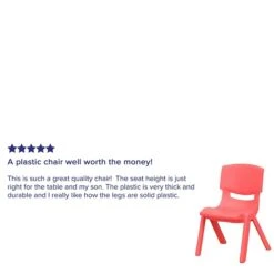 Flash Furniture Plastic School Chair With 10.5" Seat Height, Red, 2-Pieces (2YUYCX003RED) -Popular Furniture sp155707324 s7