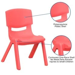Flash Furniture Plastic School Chair With 10.5" Seat Height, Red, 2-Pieces (2YUYCX003RED) -Popular Furniture sp155707325 s7