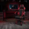 Flash Furniture X40 Ergonomic LeatherSoft Swivel Gaming Massaging Chair, Red (CH00288RED)