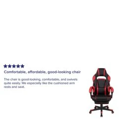Flash Furniture X40 Ergonomic LeatherSoft Swivel Gaming Massaging Chair, Red (CH00288RED) -Popular Furniture sp155711383 s7