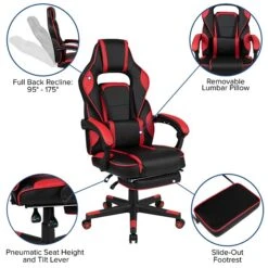 Flash Furniture X40 Ergonomic LeatherSoft Swivel Gaming Massaging Chair, Red (CH00288RED) -Popular Furniture sp155711389 s7