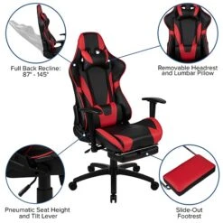 Flash Furniture X30 Ergonomic LeatherSoft Swivel Gaming Chair, Red (CH187230RED) -Popular Furniture sp155711474 s7
