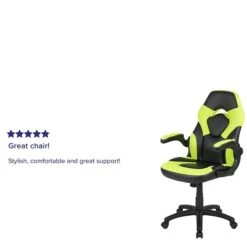 Flash Furniture X10 Ergonomic LeatherSoft Swivel Gaming Chair, Neon Green/Black (CH00095GN) -Popular Furniture sp155711498 s7