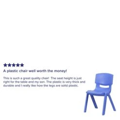 Flash Furniture Plastic Student Stacking Chair, Blue, 4-Pieces (4YUYCX4005BLUE) -Popular Furniture sp155712954 s7