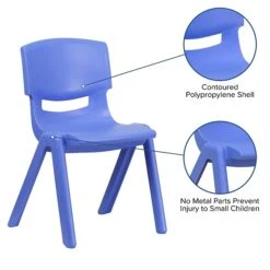 Flash Furniture Plastic Student Stacking Chair, Blue, 4-Pieces (4YUYCX4005BLUE) -Popular Furniture sp155712955 s7