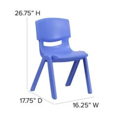 Flash Furniture Plastic Student Stacking Chair, Blue, 4-Pieces (4YUYCX4005BLUE) -Popular Furniture sp155712956 s7