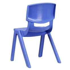 Flash Furniture Plastic Student Stacking Chair, Blue, 4-Pieces (4YUYCX4005BLUE) -Popular Furniture sp155712957 s7