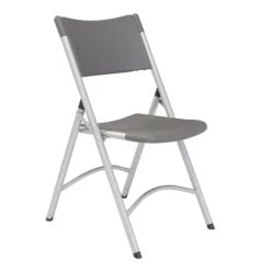 NPS 600 Series Heavy Duty Plastic Folding Chair, Charcoal Slate, 4 Pack (620/4)