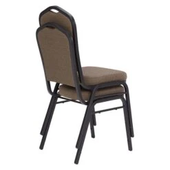 National Public Seating 9300 Series Deluxe Fabric Upholstered Stack Chair, Natural Taupe/Black Sandtex, 2 Pack (9378-BT/2) -Popular Furniture sp160038419 s7