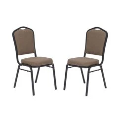 National Public Seating 9300 Series Deluxe Fabric Upholstered Stack Chair, Natural Taupe/Black Sandtex, 2 Pack (9378-BT/2) -Popular Furniture sp160038423 s7