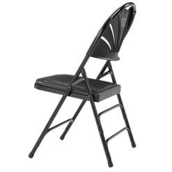 NPS 1100 Series Polyfold Fan Back Triple Brace Double Hinge Folding Chairs, Black/Black, 4/Pack (1110/4) -Popular Furniture sp160038572 s7