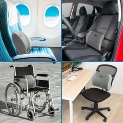 Mount-It! ErgoActive Lumbar Support Cushion With Straps, Breathable Mesh Cover, Gray (MI-1013) -Popular Furniture sp163926973 s7