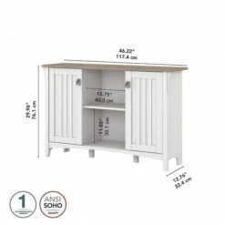 Bush Furniture Salinas 29.96" Accent Storage Cabinet With 3 Shelves, Shiplap Gray/Pure White (SAS147G2W-03) -Popular Furniture sp164749902 s7