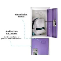 AdirOffice 72" D 4-Compartment Steel Tier Key Lock Purple Storage Locker (629-204-PUR)