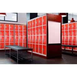 AdirOffice 72" D 4-Compartment Steel Tier Key Lock Red Storage Locker (629-204-RED) -Popular Furniture sp167909617 s7