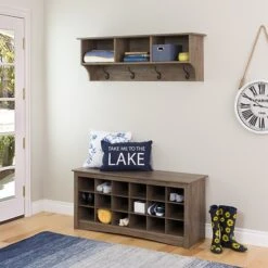 Prepac Shoe Cubbie Bench, Drifted Gray (DSS-4824) -Popular Furniture sp20863810 s7