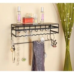 Simplify Wall Mount Jewelry & Accessory Organizer, Black (2700-BLK)