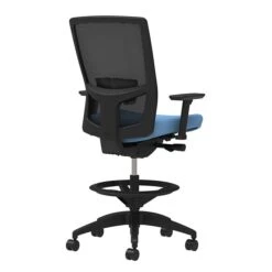 Union & Scale Workplace2.0™ Vinyl Stool, Lagoon, Adjustable Lumbar, 2D Arms, Limited Synchro (53288)