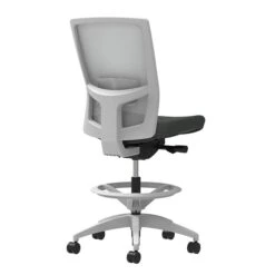 Union & Scale Workplace2.0™ Fabric Stool, Iron Ore, Adjustable Lumbar, Armless, Synchro-Tilt, Partial Assembly Required