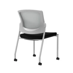 Union & Scale Workplace2.0™ Fabric Guest Chair, Black, Integrated Lumbar, Armless, Stationary Seat Control (53697)