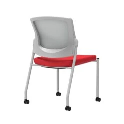 Union & Scale Workplace2.0™ Fabric Guest Chair, Cherry, Integrated Lumbar, Armless, Stationary Seat Control (53693)