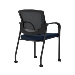 Union & Scale Workplace2.0™ Fabric Guest Chair, Navy, Integrated Lumbar, Fixed Arms, Stationary Seat Control (53708)