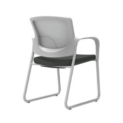 Union & Scale™ Workplace2.0™ Fabric Guest Chair, Iron Ore, Integrated Lumbar, Fixed Arms, Stationary Seat Control (53749)