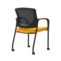 Union & Scale Workplace2.0™ Fabric Guest Chair, Goldenrod, Integrated Lumbar, Fixed Arms, Stationary Seat Control (53706)